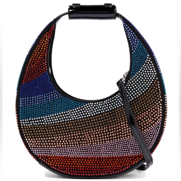 STAUD Mini Moon Multicolor Crystal Hobo Crossbody-Rhinestones NWT - Picture 1 of 8